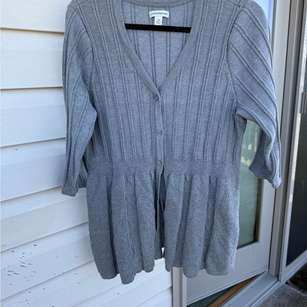 Croft & Barrow Gray Women's Cardigan